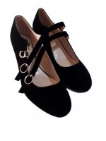 Closed Toe Velvet Wedge Heel