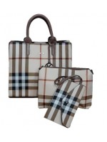 Plaid Top Handle Tote Bag 3 in 1 