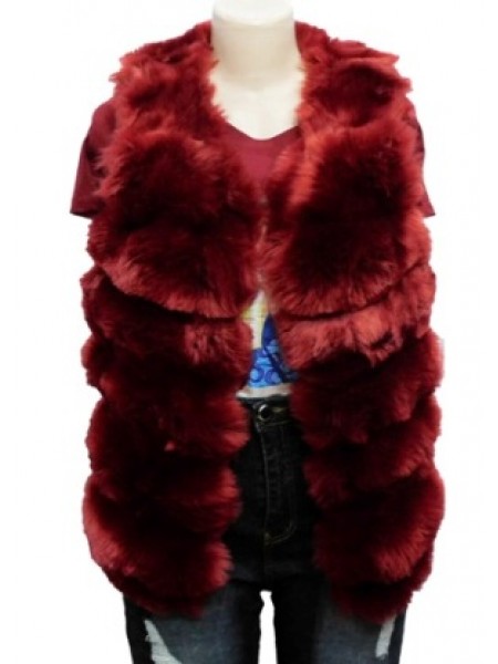 Faux Fur Fashion Long Vest Jackets