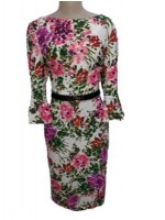 Floral Vietnam Business Formal Dress.