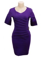 Side Pleat Pattern Bodycon Dress