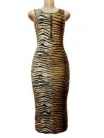  Animal Print Bodycon Long Dress